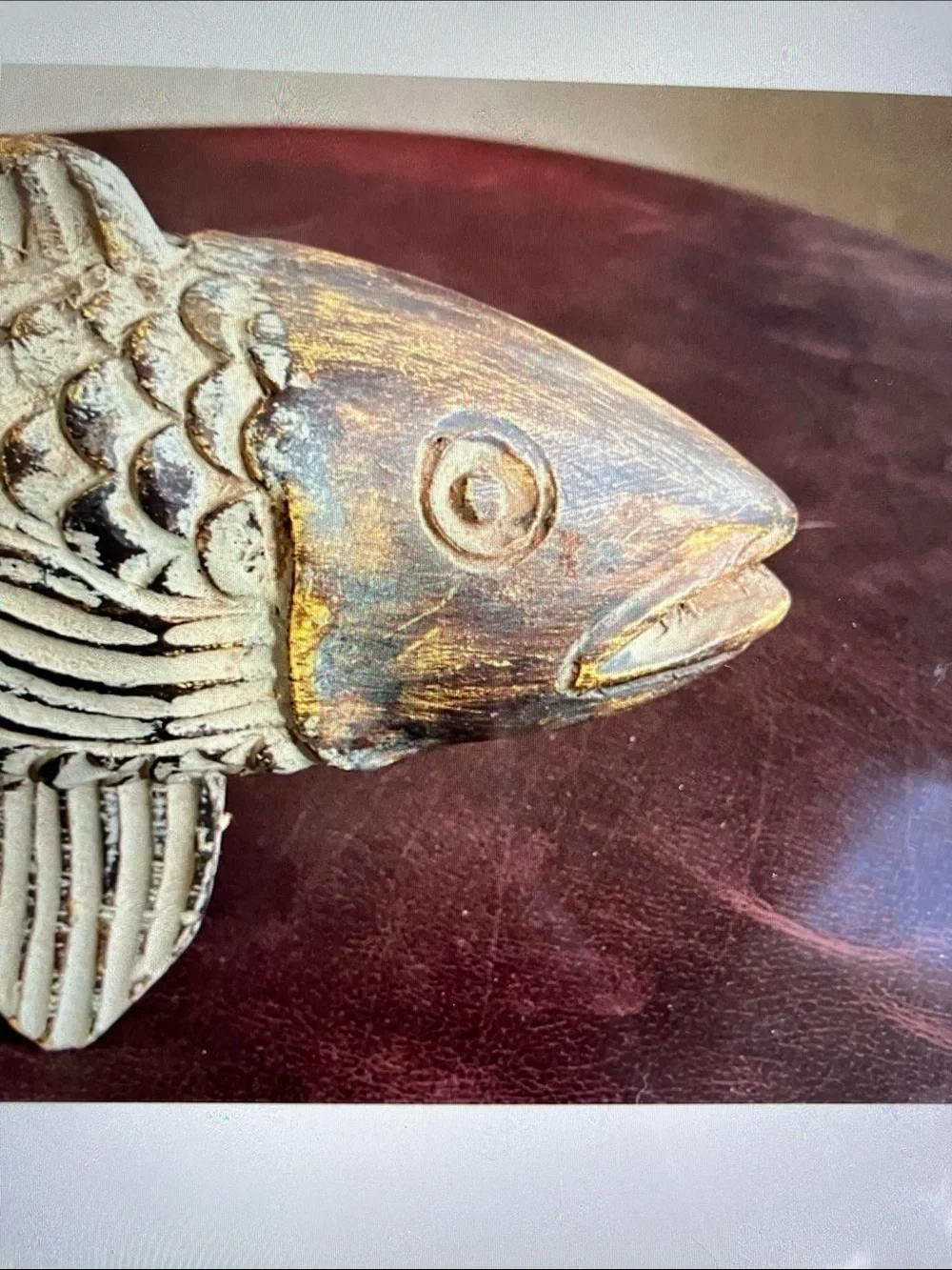 Decorative Ceramic Fish Figurine - wood